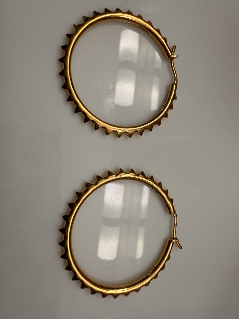 Celine Gold Spike Hoop Earrings - Women Accessories